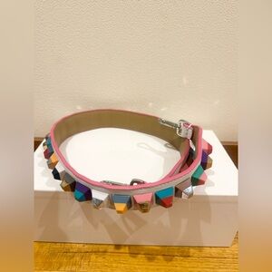 FENDI “STRAP YOU” White Multicolored Studded Shoulder Purse Strap